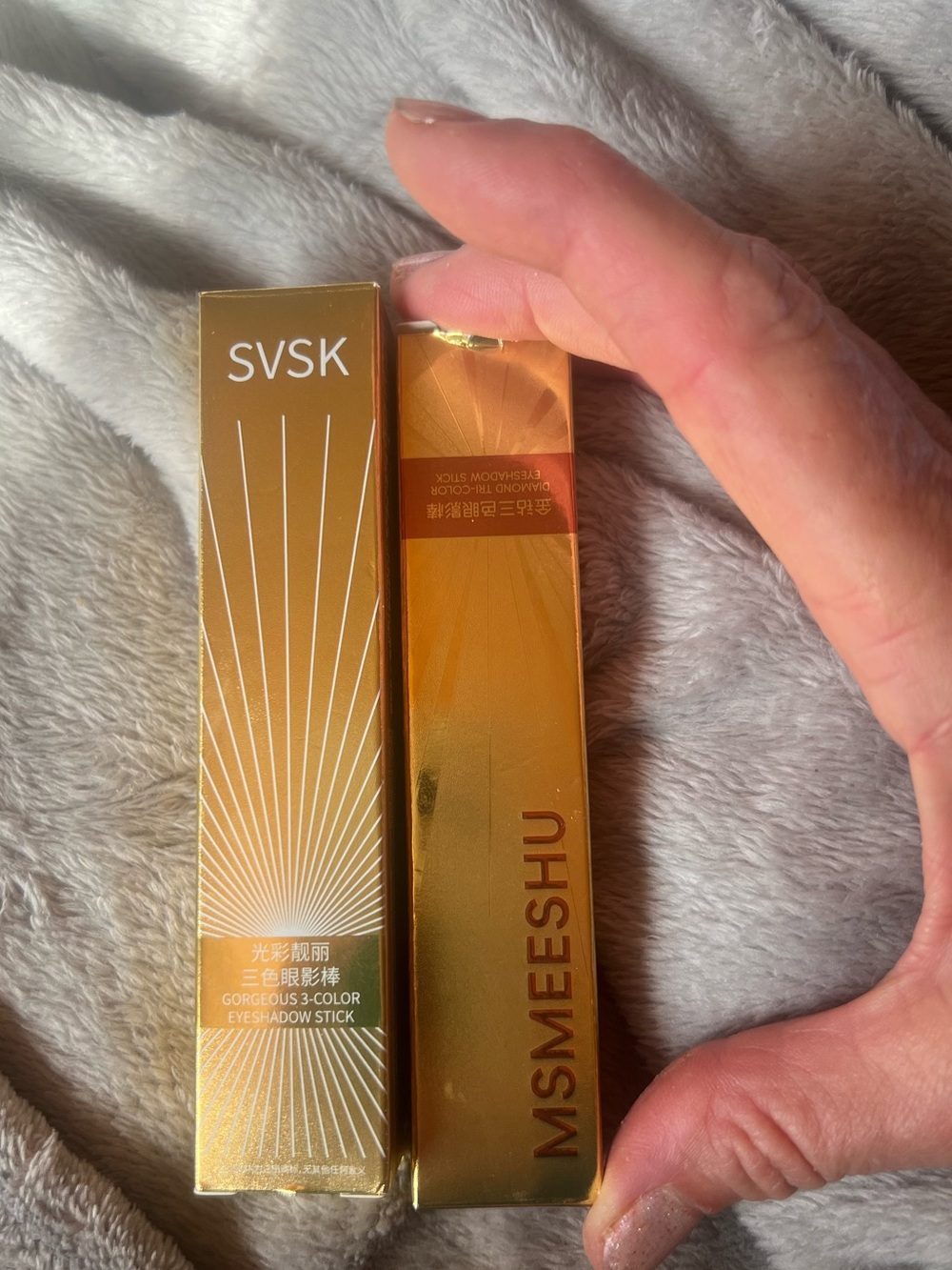 MSMEESHU & SVSk 2 Three Color Eyeshadow Sticks, new in box